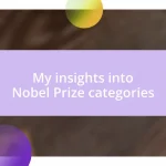 My insights into Nobel Prize categories